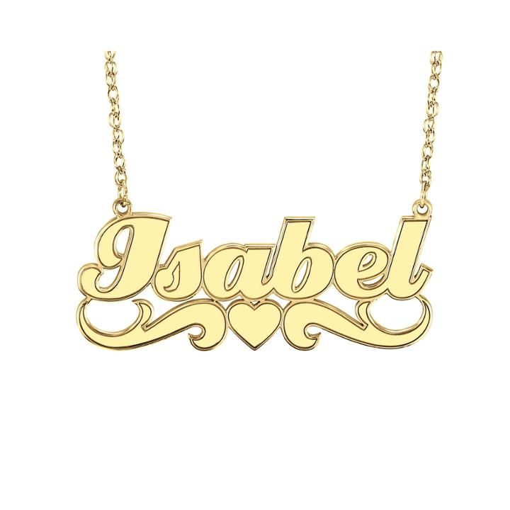 Personalized 14k Gold Over Sterling Silver Name Pendant Necklace