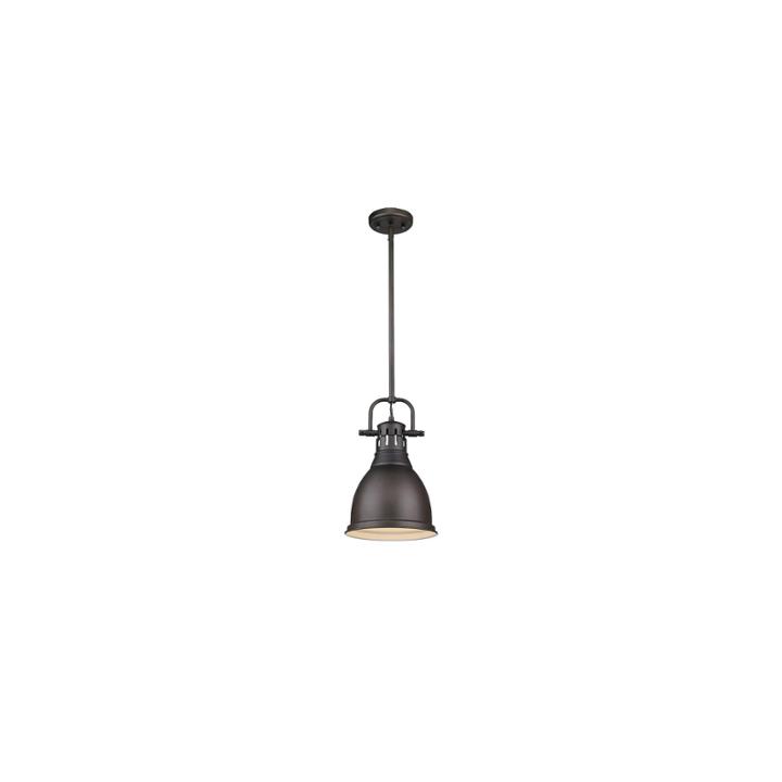 Duncan Small Pendant With Rod In Rubbed Bronze