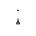 Duncan Small Pendant With Rod In Rubbed Bronze