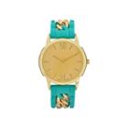 Womens Green Silicone And Gold-tone Strap Watch