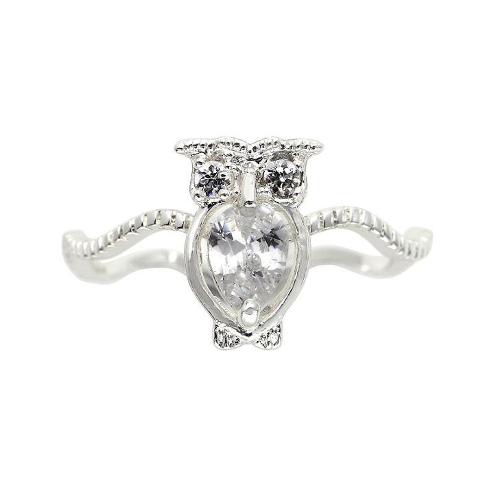 The Skinny Cubic Zirconia Owl Ring