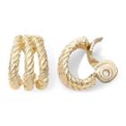 Monet Gold-tone Textured Rope Clip-on Earrings