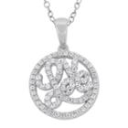 Diamonart Womens 1 1/6 Ct. T.w. White Cubic Zirconia Sterling Silver Pendant Necklace