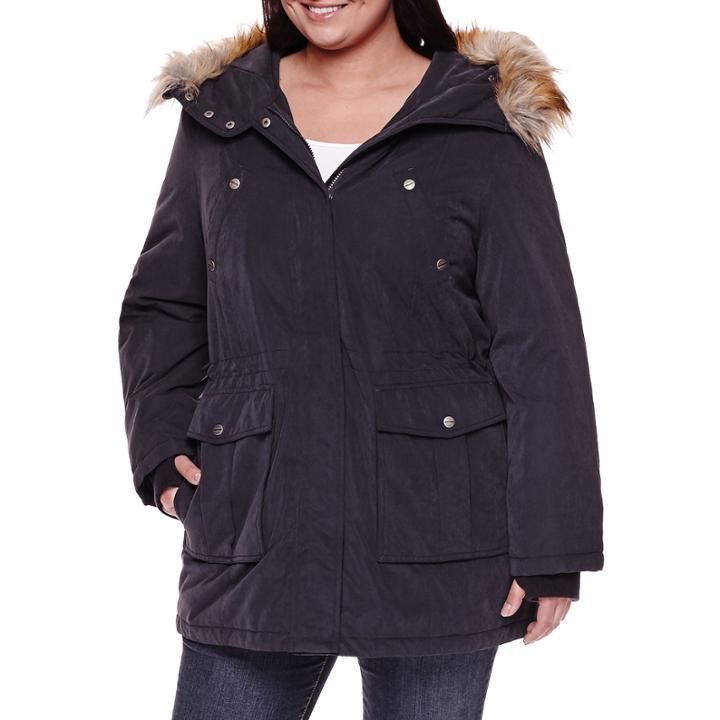 A.n.a Faux Fur Trim Parka - Plus