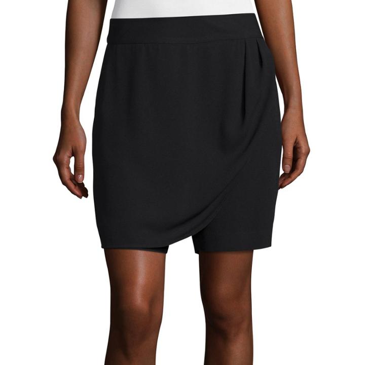 Liz Claiborne Black Front-wrap Skort