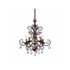 Warehouse Of Tiffany Grace Antique Bronze And Crystal Drop Curved 5-light Chandelier