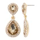 Monet Brown Stone And Gold-tone Drama Earrings