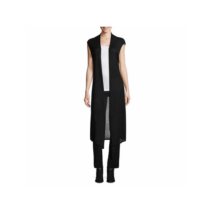 Worthington Sleeveless Duster Vest-talls