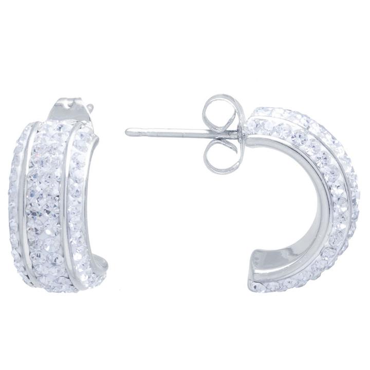 Sparkle Allure Clear 9.2mm Hoop Earrings