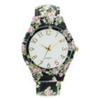 Fashion Watches Womens White Dial Black Bangle Watch