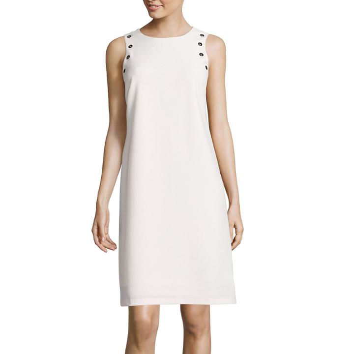 Worthington Sleeveless Grommet-shoulder Shift Dress