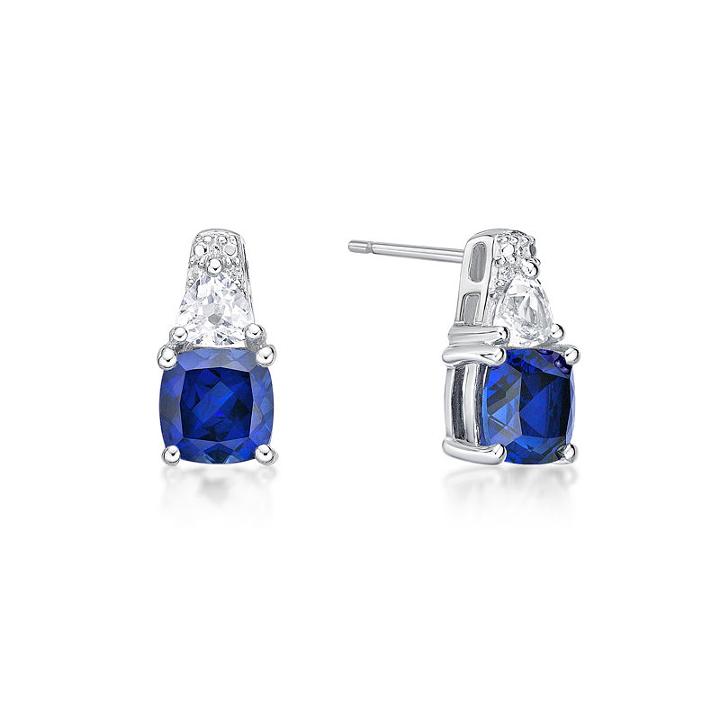 Lab Created Blue Sapphire 12.8mm Stud Earrings