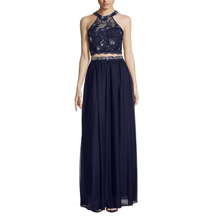 My Michelle Sleeveless Beaded Sequin Dress Set-juniors