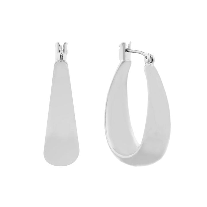 Liz Claiborne Hoop Earrings Silvertone