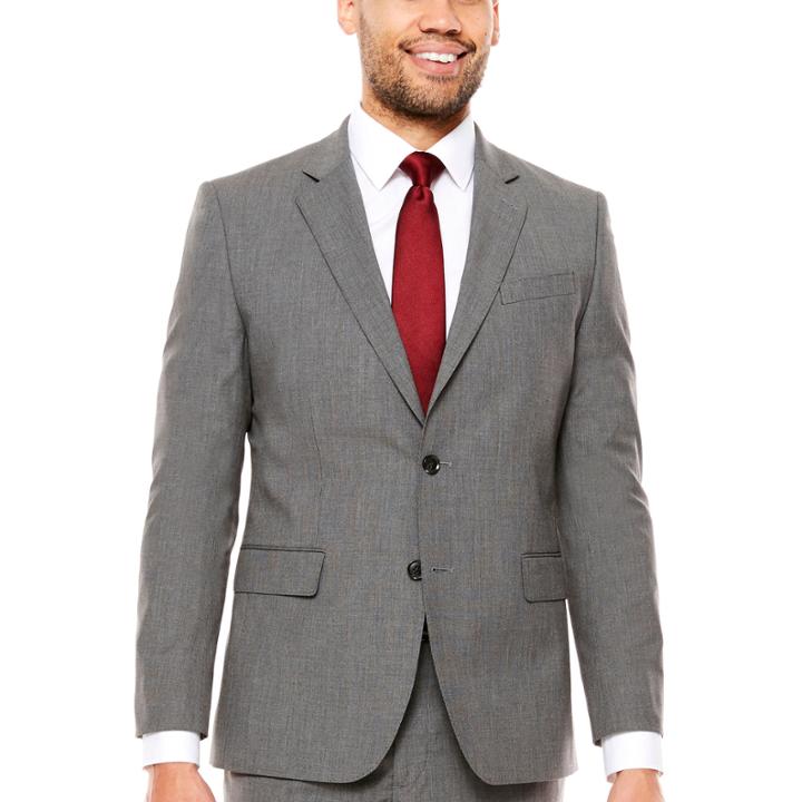 Jf Texture Stretch Charcoal Jacket Slim