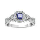 Limited Quantities! 1 C.t.t.w. Color-enhanced Princess-cut Blue Diamond 10k Gold Engagement Ring