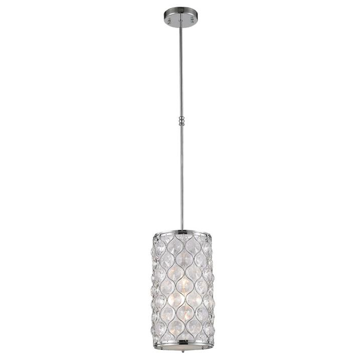 Paris Collection 1 Light Chrome Finish With Clearcrystal Mini Pendant D8h15