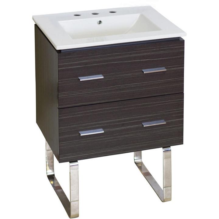 23.75-in. W Floor Mount Dawn Grey Vanity Set For 3h8-in. Drilling