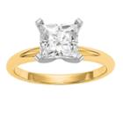 Womens 1 1/2 Ct. T.w. Princess White Moissanite 14k Gold Engagement Ring