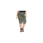 Fashion To Figure Paradise Palm Ruched Pencil Skirt-plus