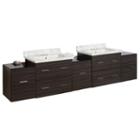 88.5-in. W Wall Mount Dawn Grey Vanity Set For 3h4-in. Drilling Bianca Carara Top Biscuit Um Sink