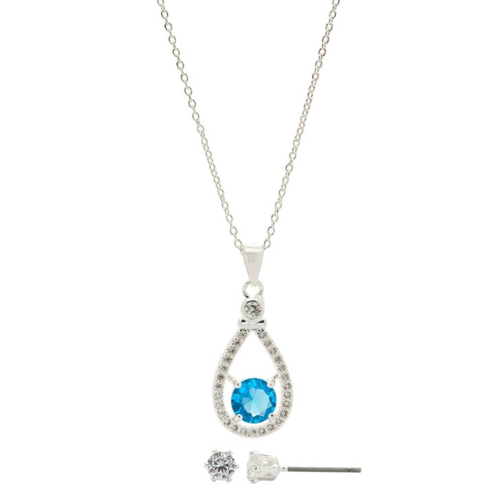 Sparkle Allure Womens 2-pc. Blue Blue Topaz Brass Jewelry Set