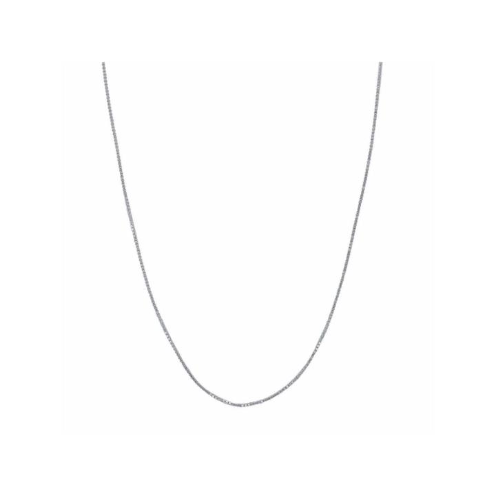 10k White Gold Polished 038 18 Box Chain Necklace