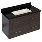 36-in. W Wall Mount Dawn Grey Vanity Set For 3h4-in. Drilling Black Galaxy Top Biscuit Um Sink