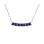 Lab-created Blue Sapphire Sterling Silver Pendant Necklace