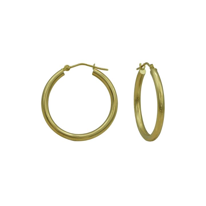 Majestique&trade; 18k Yellow Gold 25mm Hollow Hoop Earrings