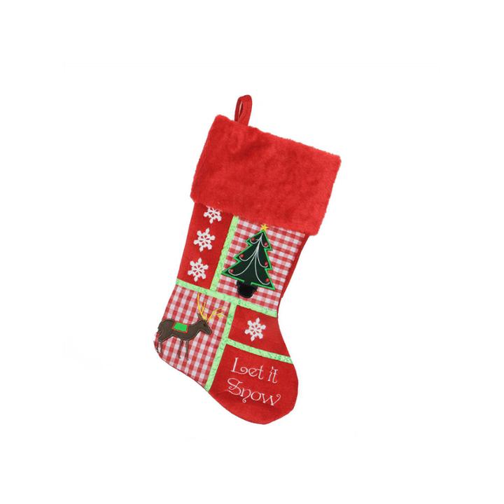 18.5 Christmas Cheers Holiday Patches Let It Snow Christmas Stocking