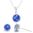Sparkle Allure Womens 3-pc. Blue Silver Over Brass Jewelry Set