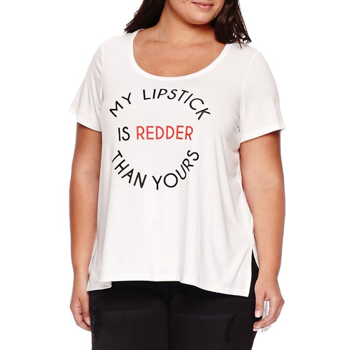 Boutique+ Short-sleeve Stair Step Graphic Tee - Plus