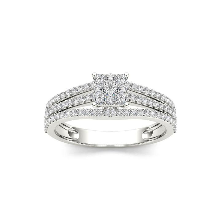 1/2 Ct.t.w. Diamond 10k White Gold Engagement Ring