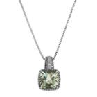 Womens 1/7 Ct. T.w. Green Amethyst Sterling Silver Pendant Necklace
