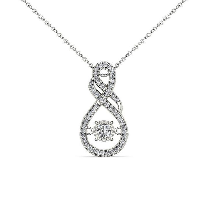 Love In Motion Womens 1/2 Ct. T.w. Genuine White Diamond 10k Gold Pendant