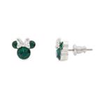 Disney Lab Created Green 9.3mm Mickey And Friends Stud Earrings