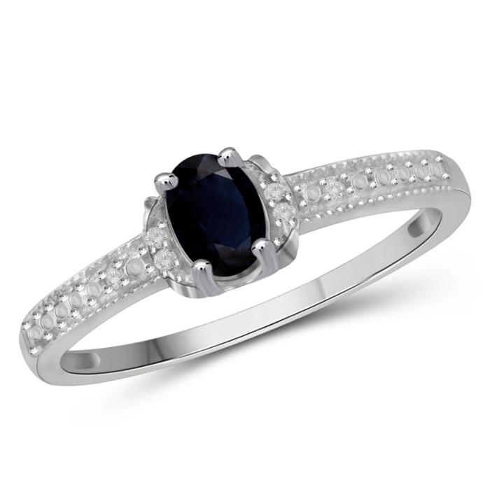 Womens 3/4 Ct. T.w. Genuine Blue Sapphire Sterling Silver Band