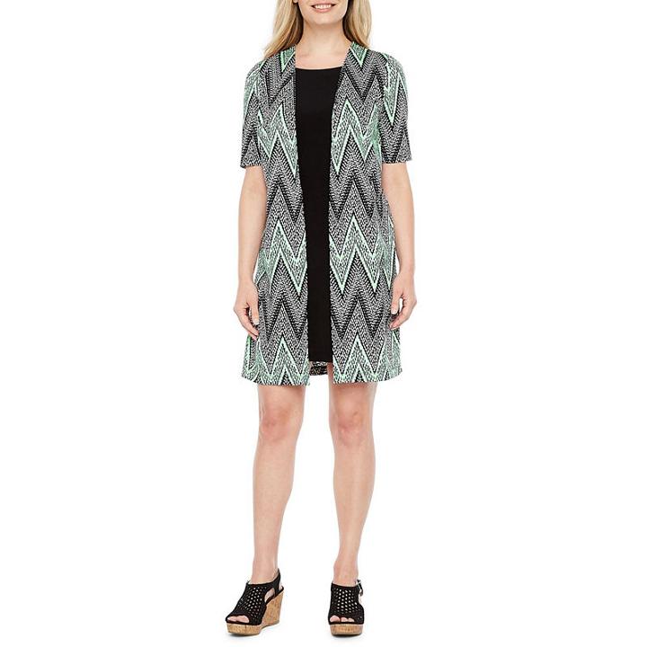 Perceptions Sleeveless Stripe Shift Dress-petites