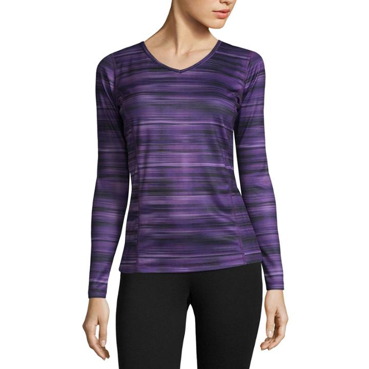 Sjb Active Long Sleeve V Neck T-shirt-womens