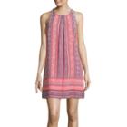By & By Sleeveless Print Crochet-back Sheath Dress