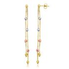 14k Tri-color Gold Drop Earrings