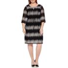 Studio 1 3/4-sleeve Mesh Tie Fit-and-flare Dress - Plus