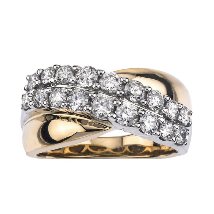 1-1/5 Ct. T.w. Diamond 14k Two-tone Gold Wedding Band