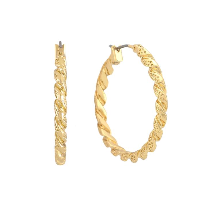 Monet Gold-tone Twist Hoop Earrings