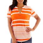 A.n.a Short-sleeve Split-neck Textured T-shirt