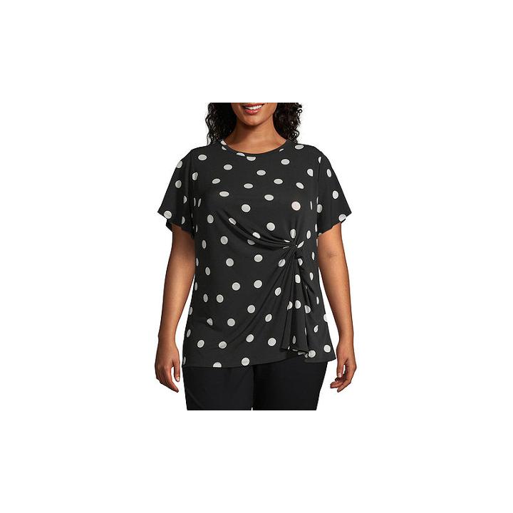 Worthington Short Sleeve Knot Side T-shirt - Plus