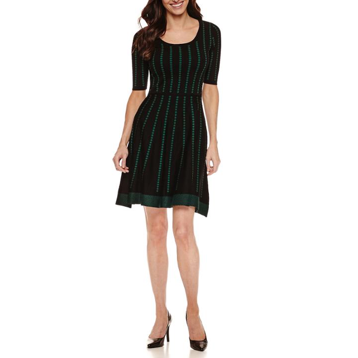 Danny & Nicole Elbow Sleeve Sweater Dress