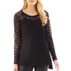 Nicole By Nicole Miller Long-sleeve Burnout Top