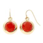 Liz Claiborne Coral Gold-tone Drop Earrings